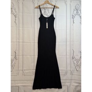 Skims NA Soft Lounge Long Slip Dress Sleeveless Onyx Black Sz na m